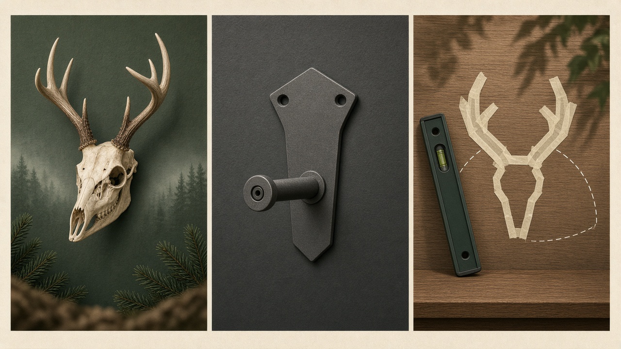 European skull mount hanger options compared for a wall display