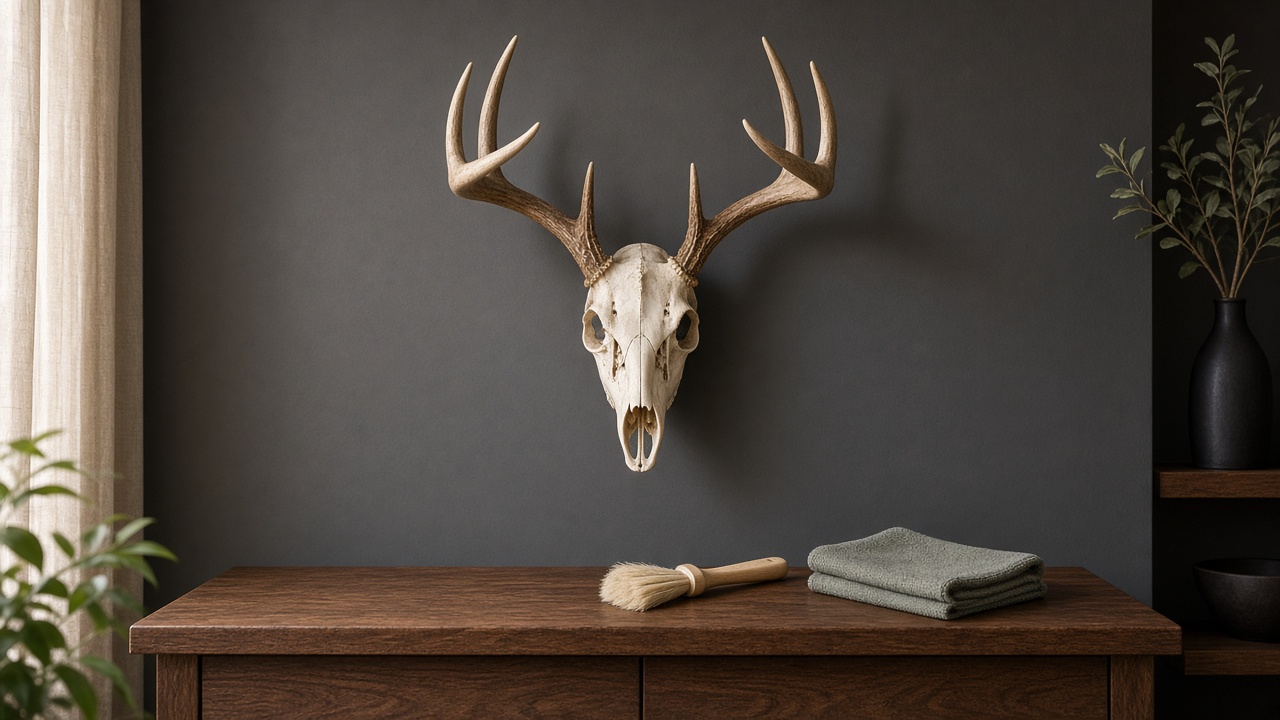 European deer mount kept in a clean indoor display area